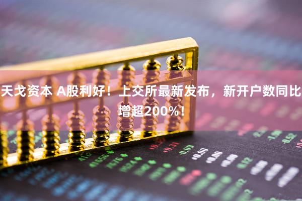 天戈资本 A股利好！上交所最新发布，新开户数同比增超200%！